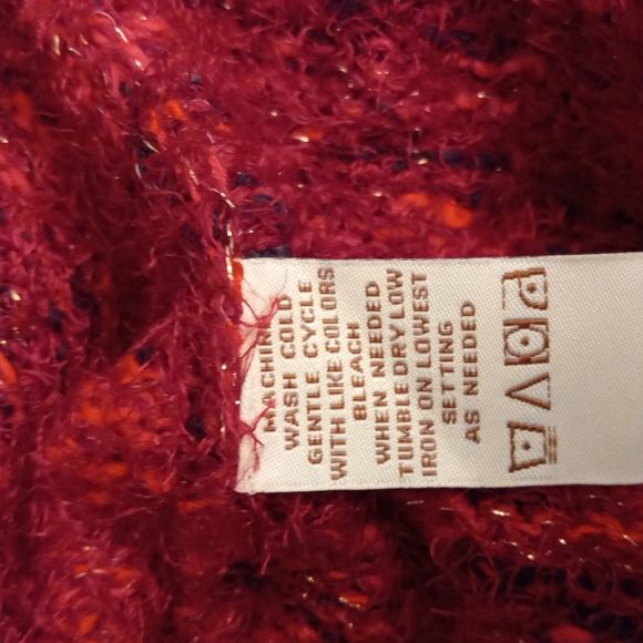Womens Sz S Red Sparkley ,fringy Cardigan - Picture 6 of 6